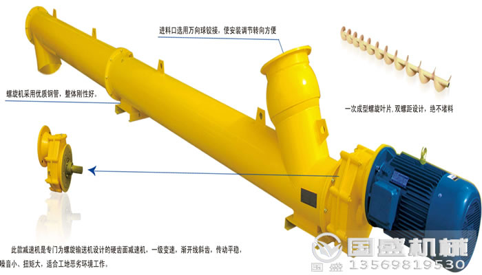 新型谷子螺旋管式輸送機